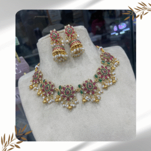 Vibrant Green and Red Stone Necklace