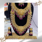 Haram Necklace Set (Long & Short with Jumka and Nethi Chutti)