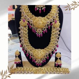 Haram Necklace Set (Long & Short with Jumka and Nethi Chutti)