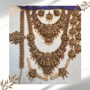 Complete Bridal Jewelry Set with All Accessories – Lakshmi Pendant and Elephant Design
