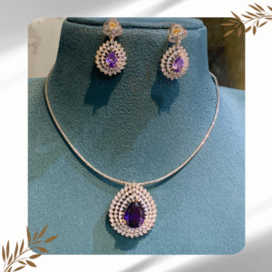 Elegant Chain with Purple and White Stones