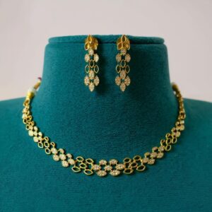 DIAMOND REPLICA NECKSET IN FULL WHITE STONE