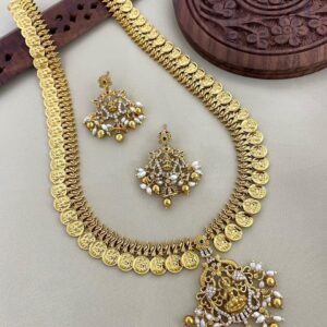 U SHAPE COIN HARAM WITH LAKSHMI PENDANT MF005