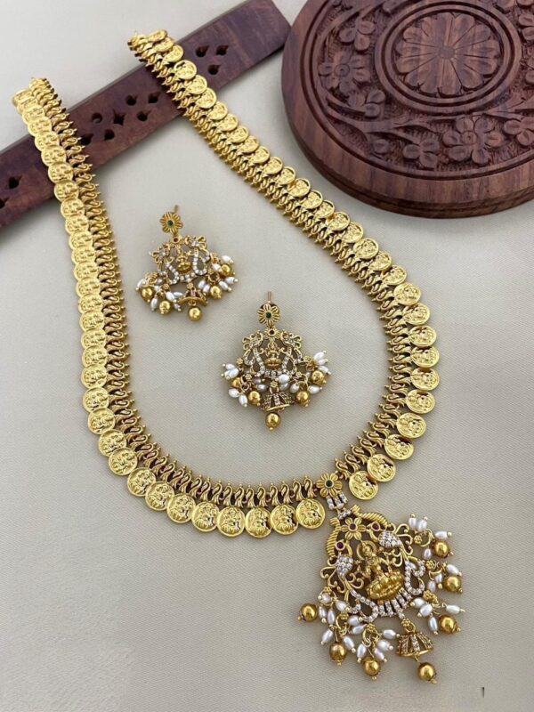 U SHAPE COIN HARAM WITH LAKSHMI PENDANT MF005