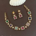 SQUARE SHAPED NECKSET IN MULTI COLUR