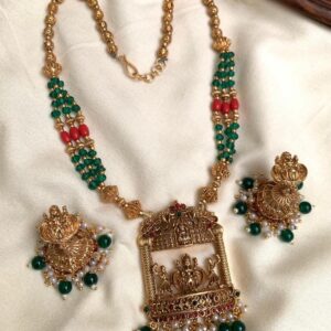 CHETTINADU GREEN BEADS LONG HARAM