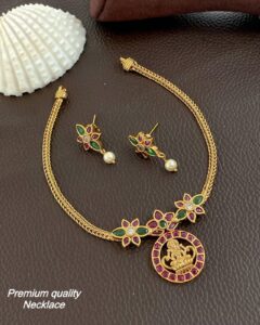 KEMP STONE ATIGAI NECKSET WITH LAKSHMI