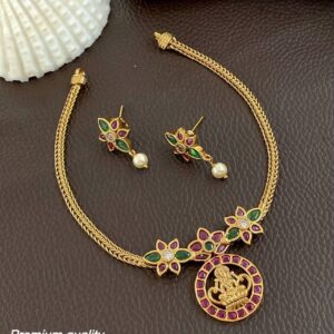 KEMP STONE ATIGAI NECKSET WITH LAKSHMI