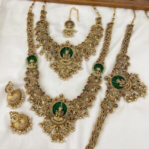 HEAVY LAKSHMI  SEMI BRIDAL IN GOLDEN BEADS