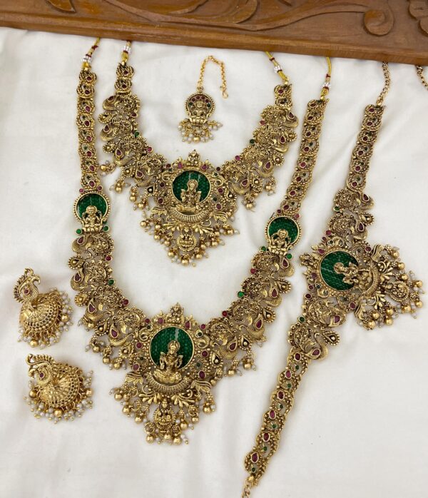 HEAVY LAKSHMI  SEMI BRIDAL IN GOLDEN BEADS