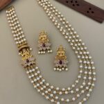 3 LINE PEARL HARAM WITH ONE SIDE LAKSHMI MOGAPU