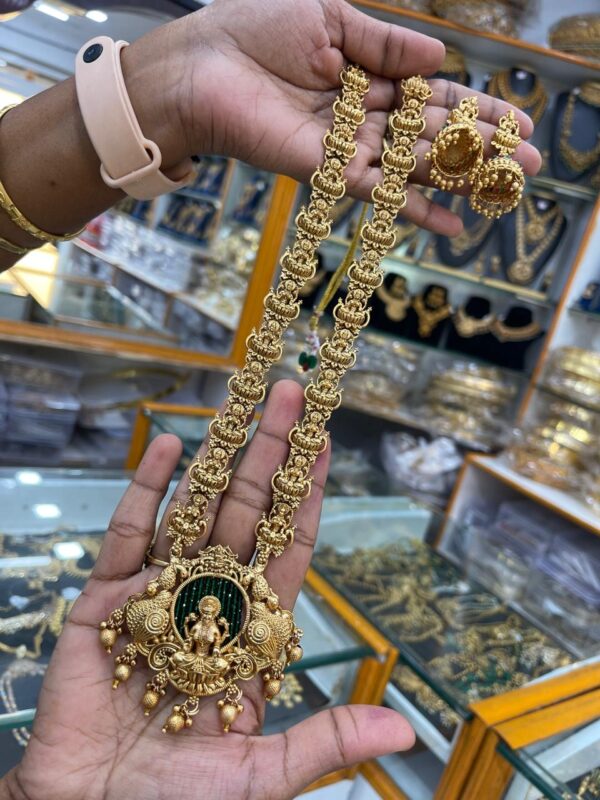 MOST ENQUIRY BEAD PENDANT WITH LAKSHMI HARAM MF2192 (RS.610-10% =₨ 549 ONLY)