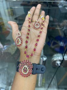 JYOTHIKA INSPIRED RUBY COLUR NECKSET IN BUDGET MF3007