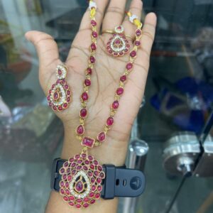 JYOTHIKA INSPIRED RUBY COLUR NECKSET IN BUDGET MF3007