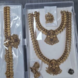 ANTIQUE HEAVY SEMI BRIDAL NECKSET HARAM HIPBELT COMBO