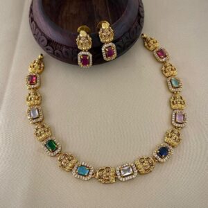 NAVRATHNA LAKSHMI SHORT NECKSET