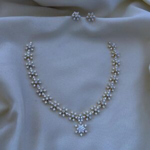 DIAMOND REPLICA STAR PANDANT NECKSET MF2289