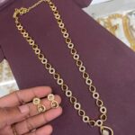 DIAMOND REPLICA LONG HARAM WITH BACK CHAIN