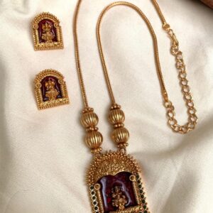 TRI SHAPE LAKSHMI PENDANT – RUBY