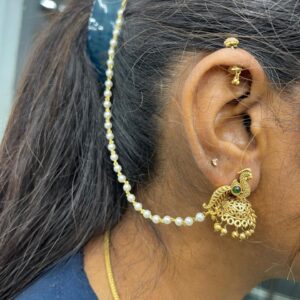 PEACOCK JUMKA WITH SIDE 1-LINE PEARL MATTAL
