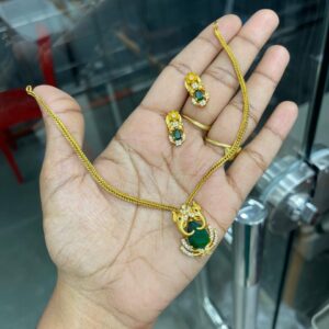 ELEPHANT PENDANT WITH EARING WITH CHAIN MF3042 ( Rs.278-10% =Rs.250 ONLY)