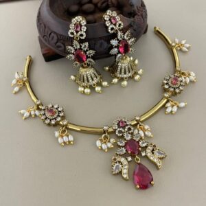 SUPER NEW LAUNCH NECKSET IN RUBY MF1187
