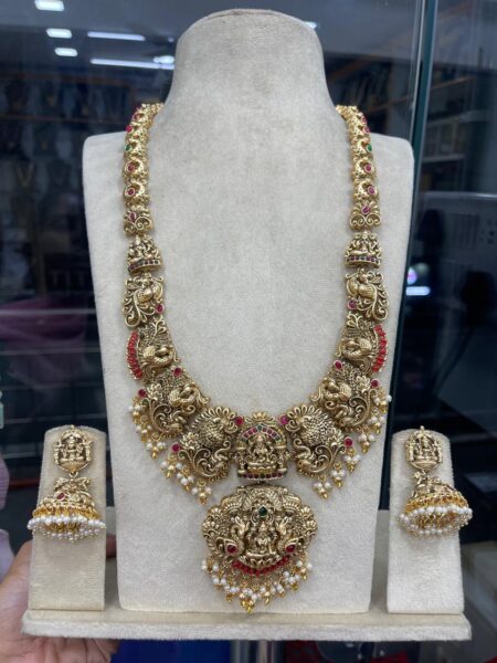 HEAVY ANTIQUE LONG HARAM WITH CORAL BEADS MF2757