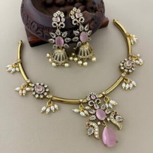 SUPER NEW LAUNCH NECKSET IN BABY PINK MF1187