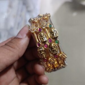 GOLD REPLICA LAKSHMI BANGLE IN PATTA DESIGN MF2970 ( PAIR RATE / JODI PRICE )