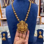 CHETTINADU LONG HARAM IN 3D PENDANT GOLDEN BEADS MF2185