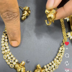 ELEPHANT INBUILT STONE NECKSET MF1187