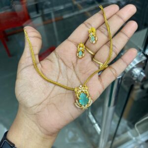 ELEPHANT PENDANT WITH EARING WITH CHAIN MF3042 ( Rs.278-10% =Rs.250 ONLY)