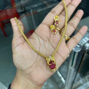 ELEPHANT PENDANT WITH EARING WITH CHAIN MF3042 ( Rs.278-10% =Rs.250 ONLY)