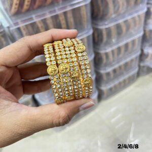 SET OF 4 BANGLE WHITE STONE MF1495