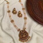 BEADED LAKSHMI PENDANT LONG HARAM MF3043