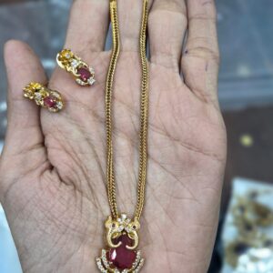 SIMPLE CHAIN WITH ELEPHANT PENDANT WITH MATCHING EARING