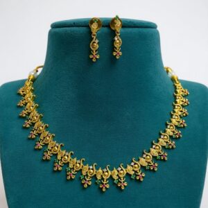 SANGU WITH FLORAL NECKSET