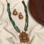 BEADED LAKSHMI PENDANT LONG HARAM MF3043