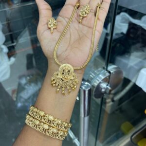 VINAYAGAR NECKSET WITH BANGLE COMBO MF3070