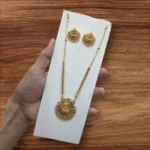 GOLD INSPIRED LAKSHMI PENDANT MF3065 NECKSET + EARING