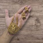 SUPERB CHAIN MODEL LAKSHMI PENDANT WITH CRYSTAL BEADS MF3067