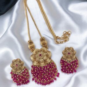 CHAIN TYPE FLOWER DESIGN WITH  BEADS MF4026