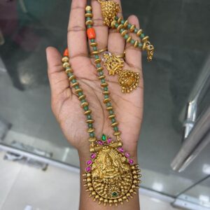 GREEN BEADS TRADITIONAL CHETTINADU HARAM MF5018