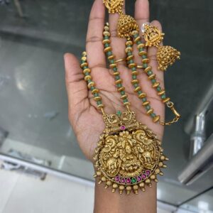 GREEN BEADS TRADITIONAL CHETTINADU HARAM MF5018