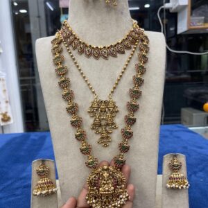 3 IN 1 COMBO ( NECKSET , MID HARAM, LONG HARAM WITH 3 SET EARING MF5008)