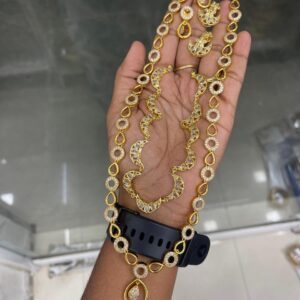 PREMIUM NECKSET HARAM COMBO 2 BACK CHAIN FREE MF5062