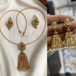 GOPURAM PENDANT NECKSET WITH 2 PAIR EARING COMBO MF5094