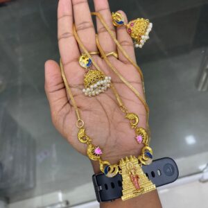 30” DOLLAR CHAIN WITH MENNAKSHI AMMAN PENDANT ( 24” also available) MF5149