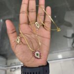 GOLD REPLICA DOLLAR CHAIN WITH EARING MF5146