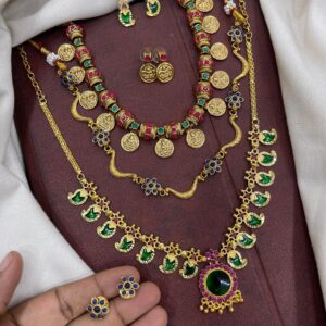3 NECKSET WITH MATCHING EARING COMBO JUST RS.499 ONLY MF5193